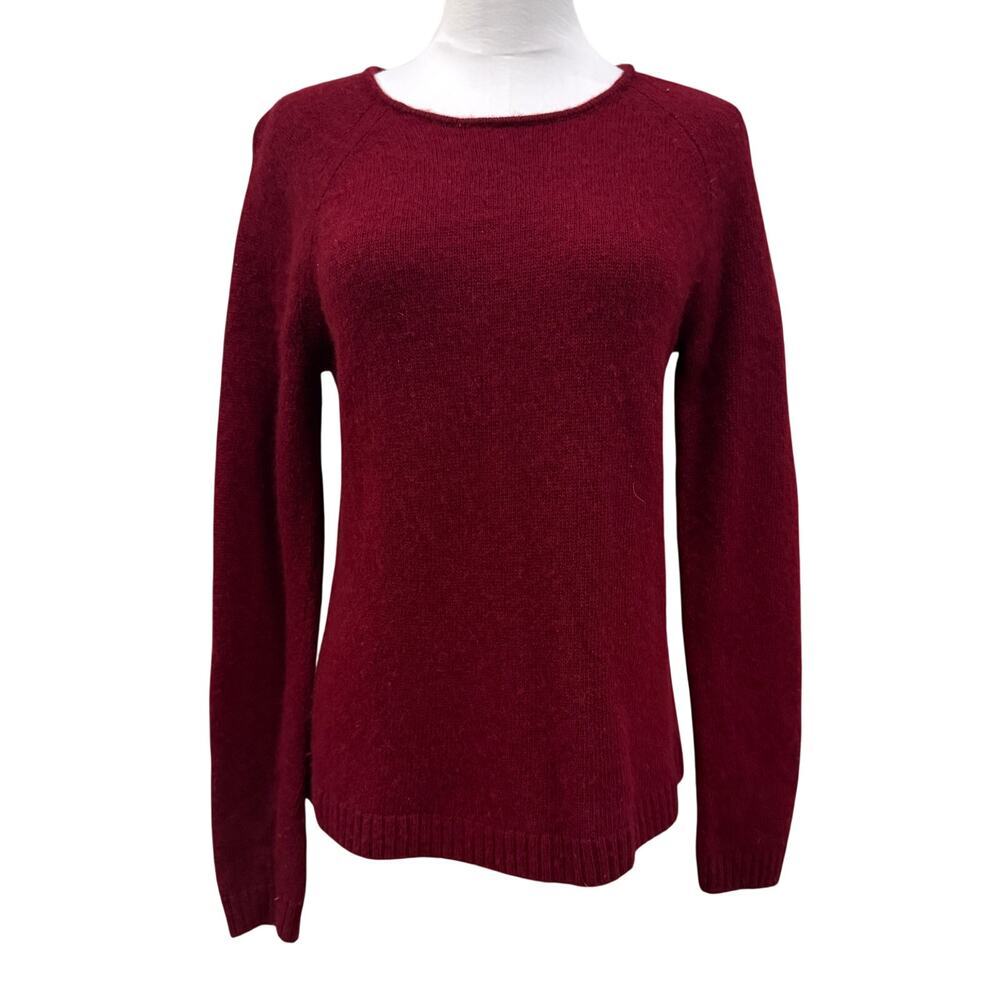 J.Crew Burgundy Merino Wool Blend Sweater Large Preppy Academia Old Money Chic